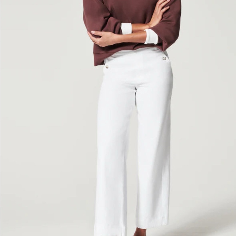 SPANX Wide Leg Pants in White